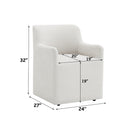 Cafell Cream Arm Chair w/Swivel Casters - Ornate Home
