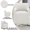 Cafell Cream Arm Chair w/Swivel Casters - Ornate Home