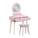 Camilla Pink Vanity Dresser with Mirror and Stool - Ornate Home