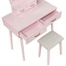 Camilla Pink Vanity Dresser with Mirror and Stool - Ornate Home