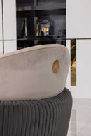 Capella Cocoa and Gray Velvet Chair - Ornate Home