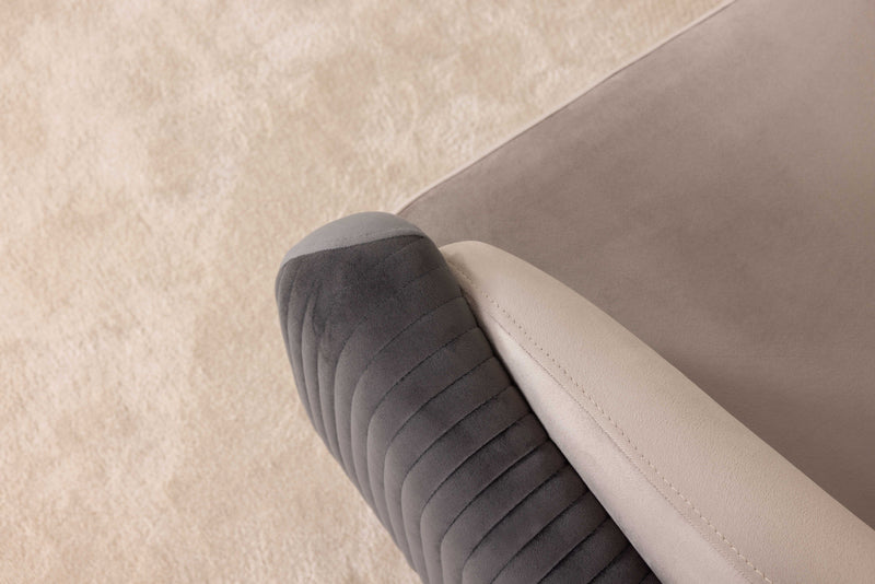 Capella Cocoa and Gray Velvet Chair - Ornate Home