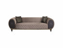 Capella Cocoa and Gray Velvet Sofa - Ornate Home