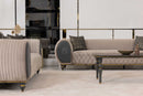 Capella Cocoa and Gray Velvet Sofa - Ornate Home