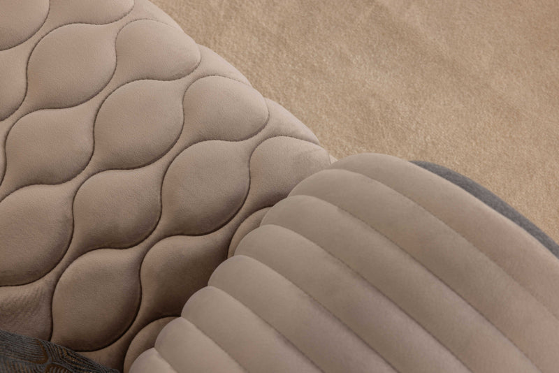 Capella Cocoa and Gray Velvet Sofa - Ornate Home