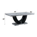 Caralin Engineered Stone & Black Dining Table - Ornate Home