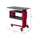 Cargo Red Accent Table W/Wall Shelf - Ornate Home