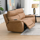 Chavis Brown Power Motion Loveseat w/USB & Power Headrest - Ornate Home