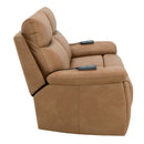 Chavis Brown Power Motion Loveseat w/USB & Power Headrest - Ornate Home