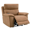 Chavis Brown Power Motion Recliner w/USB & Power Headrest - Ornate Home