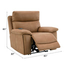 Chavis Brown Power Motion Recliner w/USB & Power Headrest - Ornate Home