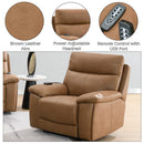 Chavis Brown Power Motion Recliner w/USB & Power Headrest - Ornate Home