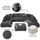 Chosen Gray Chenille 3-Piece Double Chaise Sectional - Ornate Home