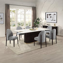 Clayten Engineering Natural Marble Top/Espresso Dining Table - Ornate Home