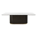 Clayten Engineering Natural Marble Top/Espresso Dining Table - Ornate Home