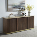 Clayten Natural Marble Top/Brown Oak Server - Ornate Home