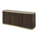 Clayten Natural Marble Top/Brown Oak Server - Ornate Home
