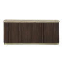 Clayten Natural Marble Top/Brown Oak Server - Ornate Home