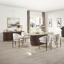 Clayten Natural Marble Top/Brown Oak Server - Ornate Home