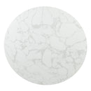 Clayten White/Espreeso Round Dining Table W/Marble - Ornate Home