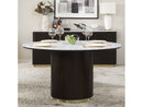 Clayten White/Espreeso Round Dining Table W/Marble - Ornate Home
