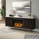 Clayten White/Espresso Server w/Marble Top & Fireplace - Ornate Home