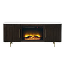 Clayten White/Espresso Server w/Marble Top & Fireplace - Ornate Home