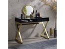Coleen Black Vanity Desk w/Mirror & Jewelry Tray - Ornate Home
