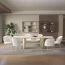Cora Ceramic Top & Golden Champange Dining Table - Ornate Home