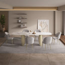 Cora Ceramic Top & Golden Champange Dining Table - Ornate Home