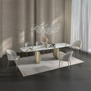 Cora Ceramic Top & Golden Champange Dining Table - Ornate Home