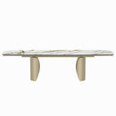 Cora Ceramic Top & Golden Champange Dining Table - Ornate Home