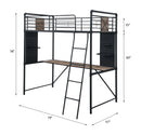 Cordelia Twin Loft Bed W/Desk - Ornate Home
