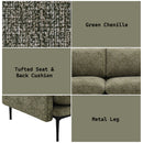Dalton Green Sofa w/2 Pillows - Ornate Home