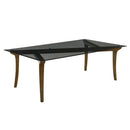 Danzel Glass Top/Vintage Oak Dining Table - Ornate Home