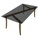 Danzel Glass Top/Vintage Oak Dining Table - Ornate Home