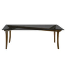 Danzel Glass Top/Vintage Oak Dining Table - Ornate Home