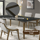 Danzel Glass Top/Vintage Oak Dining Table - Ornate Home