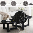 Dara Natural Marble Top/Black Coffee Table 23.6" W - Ornate Home
