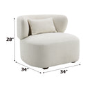 Darius Beige Boucle Accent Chair w/Pillow - Ornate Home