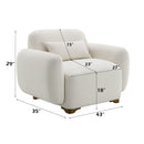 Darius Beige Boucle Chair w/Pillow - Ornate Home
