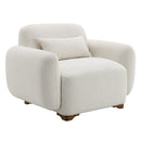 Darius Beige Boucle Chair w/Pillow - Ornate Home