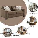 Darya Suede Brown Loveseat w/3 Pillows - Ornate Home