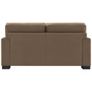 Darya Suede Brown Loveseat w/3 Pillows - Ornate Home