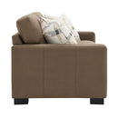 Darya Suede Brown Loveseat w/3 Pillows - Ornate Home