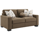 Darya Suede Brown Loveseat w/3 Pillows - Ornate Home