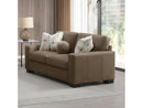 Darya Suede Brown Loveseat w/3 Pillows - Ornate Home