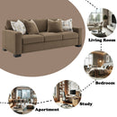 Darya Suede Brown Sofa w/4 Pillows - Ornate Home