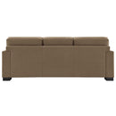 Darya Suede Brown Sofa w/4 Pillows - Ornate Home