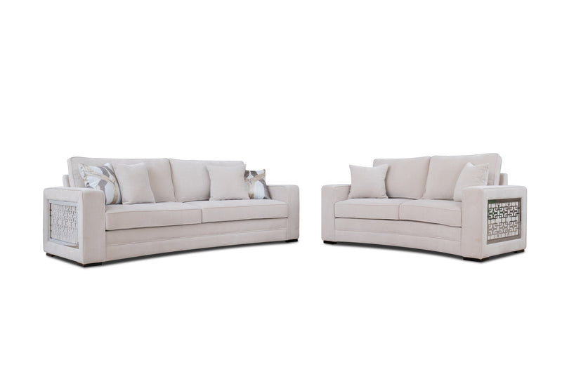 DelMar Beige Living Room Set / 3pc - Ornate Home